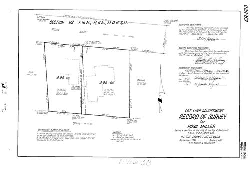 Click to see Record of Survey Book 6, pg. 58 (1976) of Nevada County Recorders Survey Maps Book 6