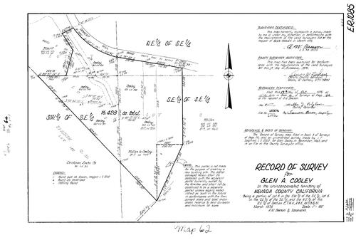 Click to see Record of Survey Book 6, pg. 62 (1976) of Nevada County Recorders Survey Maps Book 6