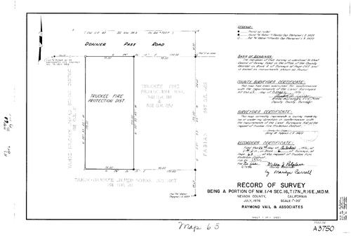 Click to see Record of Survey Book 6, pg. 63 (1976) of Nevada County Recorders Survey Maps Book 6