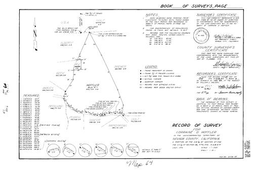 Click to see Record of Survey Book 6, pg. 64 (1976) of Nevada County Recorders Survey Maps Book 6