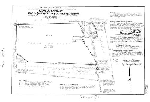 Click to see Record of Survey Book 6, pg. 71 (1976) of Nevada County Recorders Survey Maps Book 6