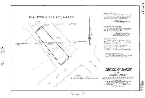 Click to see Record of Survey Book 6, pg. 72 (1976) of Nevada County Recorders Survey Maps Book 6