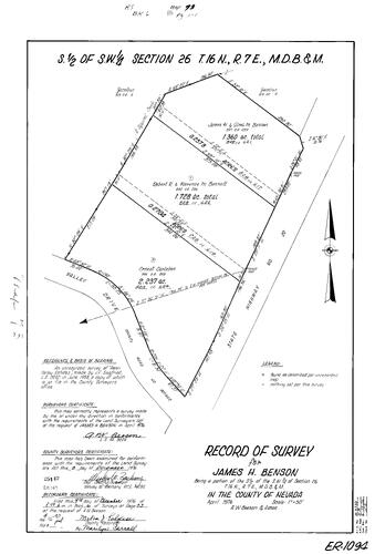 Click to see Record of Survey Book 6, pg. 73 (1976) of Nevada County Recorders Survey Maps Book 6
