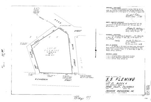 Click to see Record of Survey Book 6, pg. 77 (1976) of Nevada County Recorders Survey Maps Book 6
