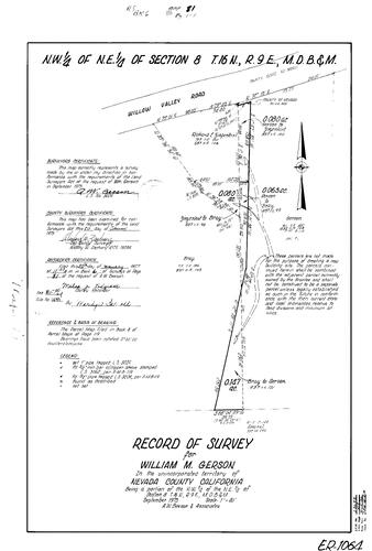 Click to see Record of Survey Book 6, pg. 81 (1977) of Nevada County Recorders Survey Maps Book 6
