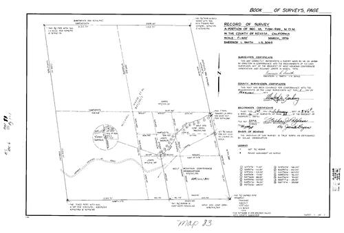 Click to see Record of Survey Book 6, pg. 83 (1977) of Nevada County Recorders Survey Maps Book 6
