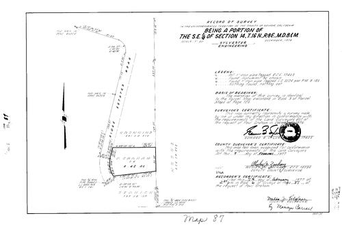 Click to see Record of Survey Book 6, pg. 87 (1977) of Nevada County Recorders Survey Maps Book 6