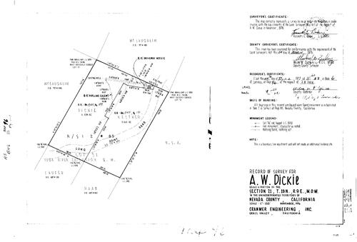 Click to see Record of Survey Book 6, pg. 96 (1977) of Nevada County Recorders Survey Maps Book 6