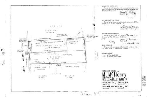 Click to see Record of Survey Book 6, pg. 99 (1977) of Nevada County Recorders Survey Maps Book 6
