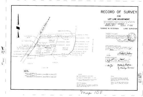 Click to see Record of Survey Book 6, pg. 108 (1977) of Nevada County Recorders Survey Maps Book 6