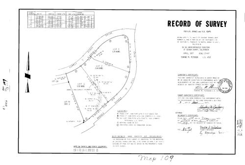 Click to see Record of Survey Book 6, pg. 109 (1977) of Nevada County Recorders Survey Maps Book 6