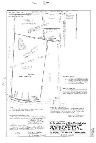 Click to see Record of Survey Book 6, pg. 111 (1977) of Nevada County Recorders Survey Maps Book 6