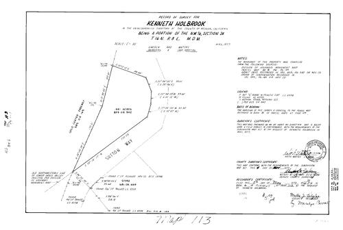 Click to see Record of Survey Book 6, pg. 113 (1977) of Nevada County Recorders Survey Maps Book 6