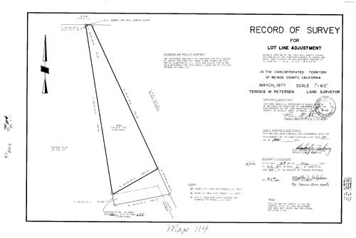 Click to see Record of Survey Book 6, pg. 114 (1977) of Nevada County Recorders Survey Maps Book 6