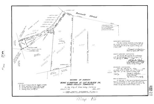 Click to see Record of Survey Book 6, pg. 116 (1977) of Nevada County Recorders Survey Maps Book 6
