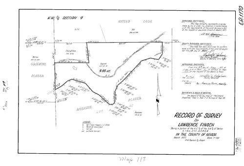 Click to see Record of Survey Book 6, pg. 117 (1977) of Nevada County Recorders Survey Maps Book 6