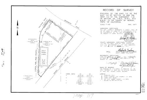 Click to see Record of Survey Book 6, pg. 119 (1977) of Nevada County Recorders Survey Maps Book 6