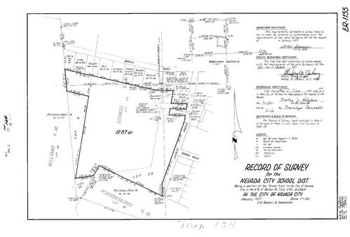 Click to see Record of Survey Book 6, pg. 124 (1977) of Nevada County Recorders Survey Maps Book 6