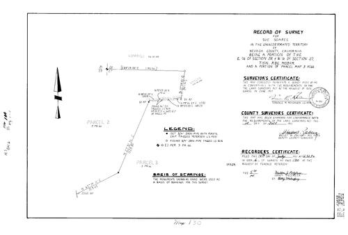 Click to see Record of Survey Book 6, pg. 130 (1977) of Nevada County Recorders Survey Maps Book 6