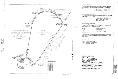 Click to see Record of Survey Book 6, pg. 132 (1977) of Nevada County Recorders Survey Maps Book 6