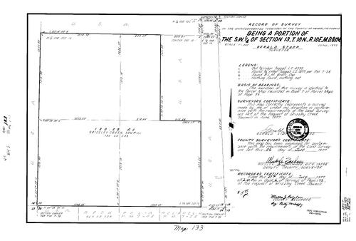 Click to see Record of Survey Book 6, pg. 133 (1977) of Nevada County Recorders Survey Maps Book 6
