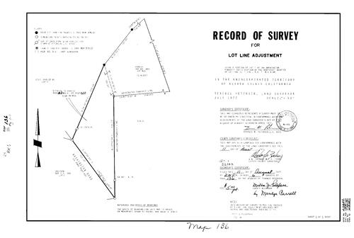 Click to see Record of Survey Book 6, pg. 136 (1977) of Nevada County Recorders Survey Maps Book 6