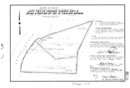 Click to see Record of Survey Book 6, pg. 138 (1977) of Nevada County Recorders Survey Maps Book 6