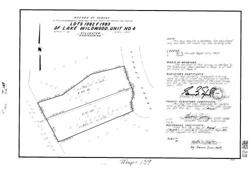 Click to see Record of Survey Book 6, pg. 139 (1977) of Nevada County Recorders Survey Maps Book 6