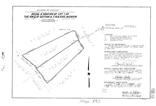 Click to see Record of Survey Book 6, pg. 143 (1977) of Nevada County Recorders Survey Maps Book 6