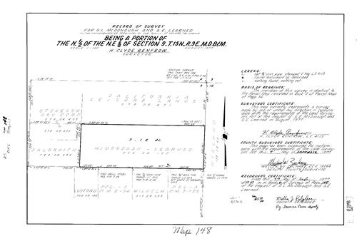 Click to see Record of Survey Book 6, pg. 148 (1977) of Nevada County Recorders Survey Maps Book 6