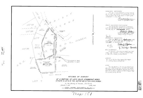 Click to see Record of Survey Book 6, pg. 151 (1977) of Nevada County Recorders Survey Maps Book 6