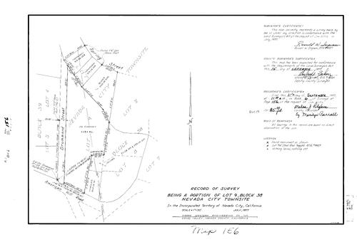 Click to see Record of Survey Book 6, pg. 156 (1977) of Nevada County Recorders Survey Maps Book 6