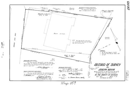 Click to see Record of Survey Book 6, pg. 159 (1977) of Nevada County Recorders Survey Maps Book 6
