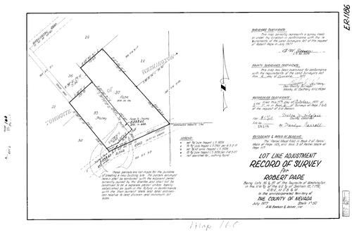 Click to see Record of Survey Book 6, pg. 160 (1977) of Nevada County Recorders Survey Maps Book 6