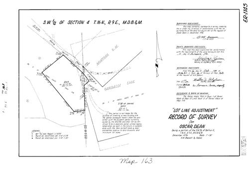 Click to see Record of Survey Book 6, pg. 163 (1977) of Nevada County Recorders Survey Maps Book 6
