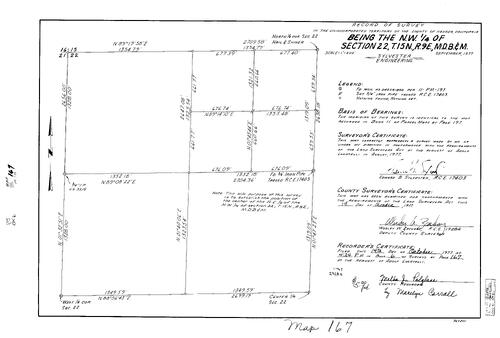 Click to see Record of Survey Book 6, pg. 167 (1977) of Nevada County Recorders Survey Maps Book 6