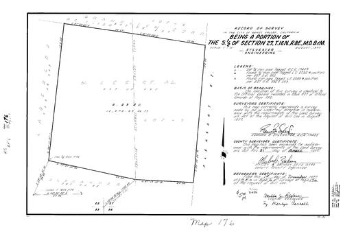 Click to see Record of Survey Book 6, pg. 176 (1977) of Nevada County Recorders Survey Maps Book 6