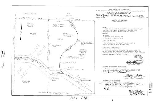 Click to see Record of Survey Book 6, pg. 178 (1977) of Nevada County Recorders Survey Maps Book 6