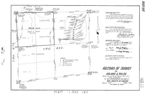 Click to see Record of Survey Book 6, pg. 180 (1977) of Nevada County Recorders Survey Maps Book 6