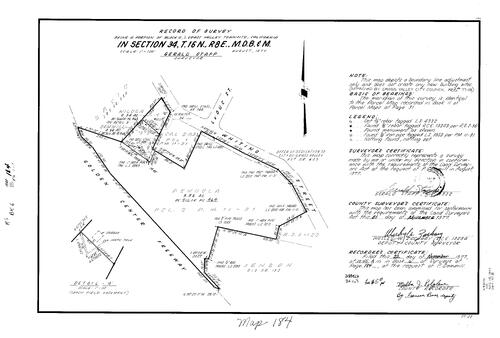 Click to see Record of Survey Book 6, pg. 184 (1977) of Nevada County Recorders Survey Maps Book 6