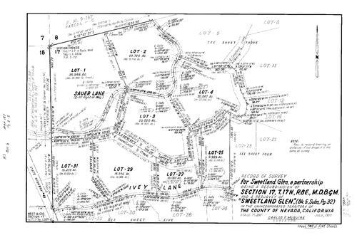 Click to see Record of Survey Book 6, pg. 185 (1977) of Nevada County Recorders Survey Maps Book 6