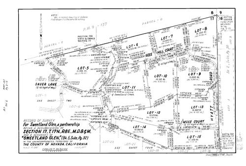 Click to see Record of Survey Book 6, pg. 185 (1977) of Nevada County Recorders Survey Maps Book 6