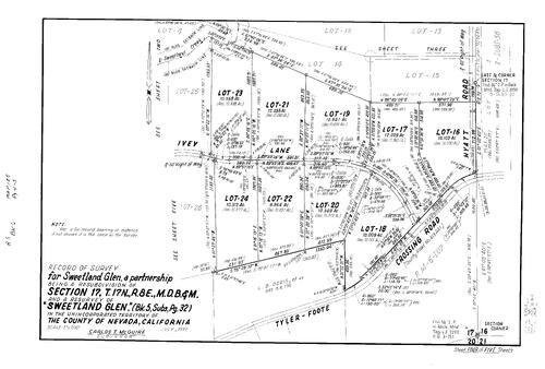 Click to see Record of Survey Book 6, pg. 185 (1977) of Nevada County Recorders Survey Maps Book 6