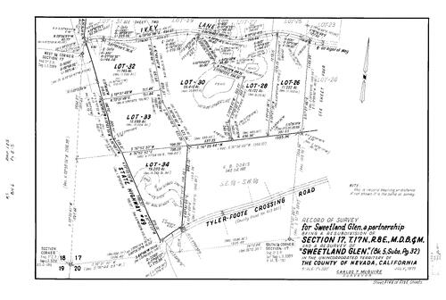 Click to see Record of Survey Book 6, pg. 185 (1977) of Nevada County Recorders Survey Maps Book 6
