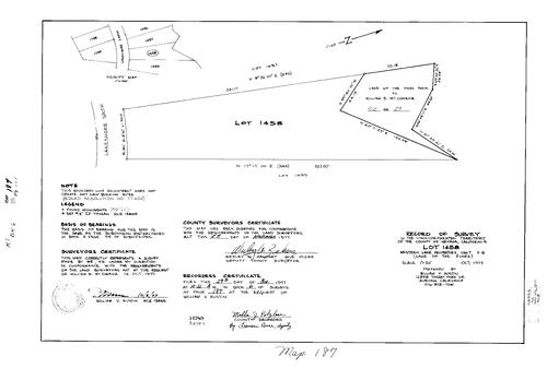 Click to see Record of Survey Book 6, pg. 187 (1977) of Nevada County Recorders Survey Maps Book 6