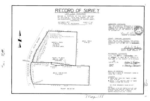 Click to see Record of Survey Book 6, pg. 188 (1977) of Nevada County Recorders Survey Maps Book 6