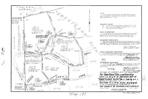 Click to see Record of Survey Book 6, pg. 197 (1977) of Nevada County Recorders Survey Maps Book 6