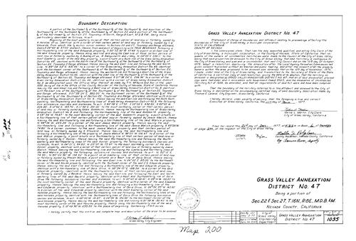 Click to see Record of Survey Book 6, pg. 200 (1977) of Nevada County Recorders Survey Maps Book 6