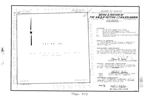 Click to see Record of Survey Book 6, pg. 203 (1977) of Nevada County Recorders Survey Maps Book 6