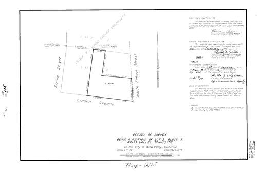 Click to see Record of Survey Book 6, pg. 205 (1977) of Nevada County Recorders Survey Maps Book 6